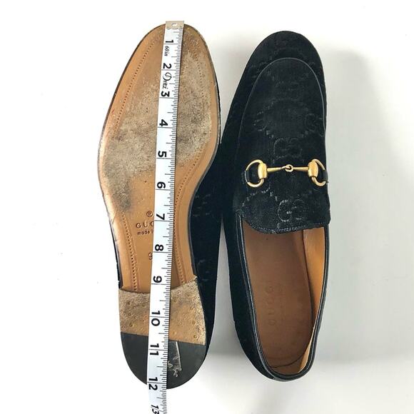 Gucci Jordaan Horsebit GG Black Velvet Loafers Men’s 9.5 - Picture 12 of 12